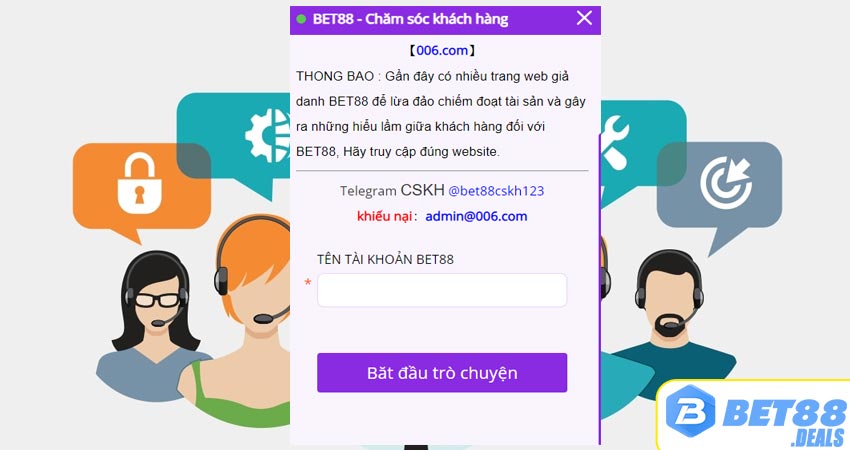 Thông tin cần cung cấp khi liên hệ bet88